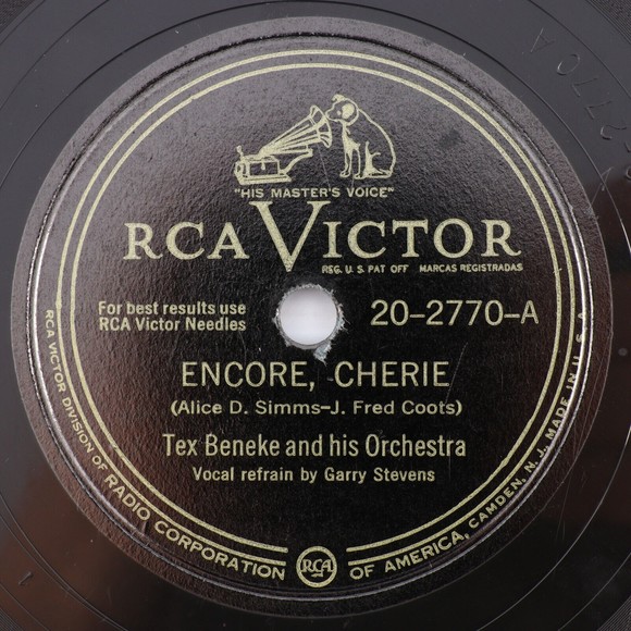 Tex Beneke, Encore, Cherie / Saturday Date - 1947 Jazz 10" 78 rpm Record 20-2770 - Picture 1 of 14